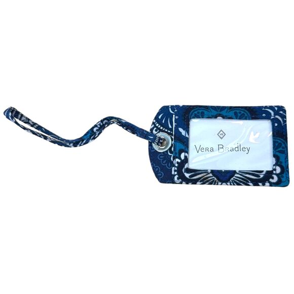 Vera Bradley Blue Paisley Floral Luggage Tag NEW without Tag - Picture 1 of 2